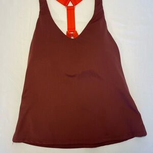 Athleta Rust‎ Tank Top with Orange Straps